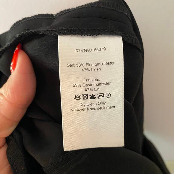 Veronica Beard Women's 14 Honolulu Black Linen Blend Dress Pants Cropped Preppy - Picture 12 of 12